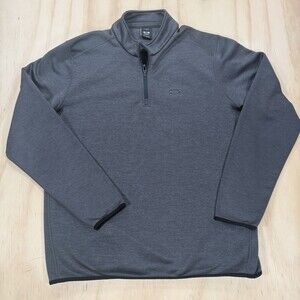 Oakley Pullover Mens Dark Gray 1/4 Zip Long Sleeve Athletic Performance Top XL